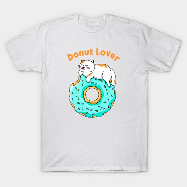 Cat Donut Lover T-Shirt by Kimprut